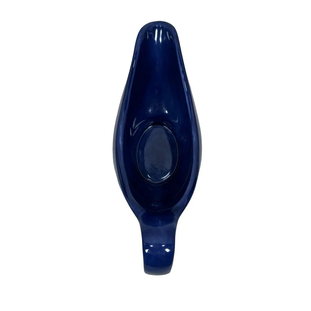 Pottery‎ Barn Sausalito Cobalt Blue Gravy Boat Stoneware Glossy Sauce Server